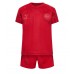 Günstige Dänemark Babykleidung Heim Fussballtrikot Kinder WM 2022 Kurzarm (+ kurze hosen)